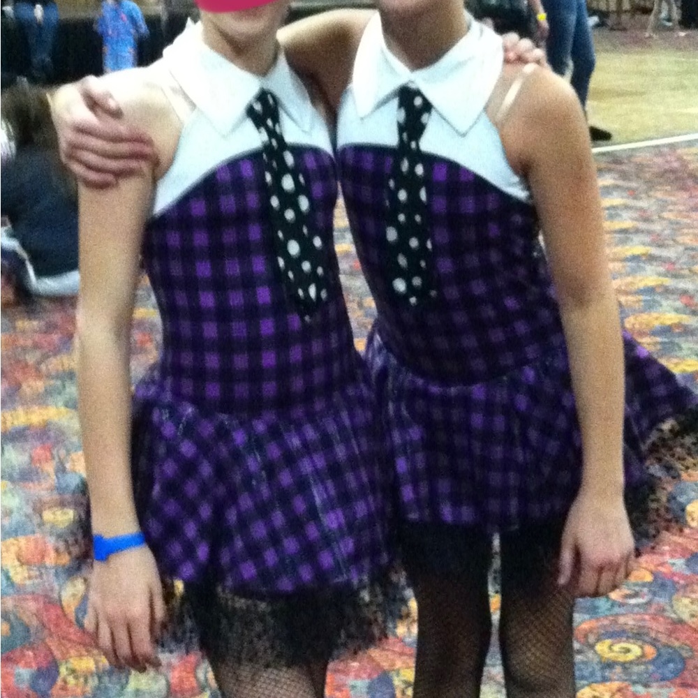Fun Weissman costume in brilliant purple & black check. Child LG. One available.